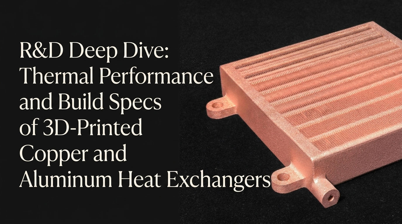 [Case Study] R&D Deep Dive: Thermal Performance and Build Specs of 3D-Printed Copper and Aluminum Heat Exchangers