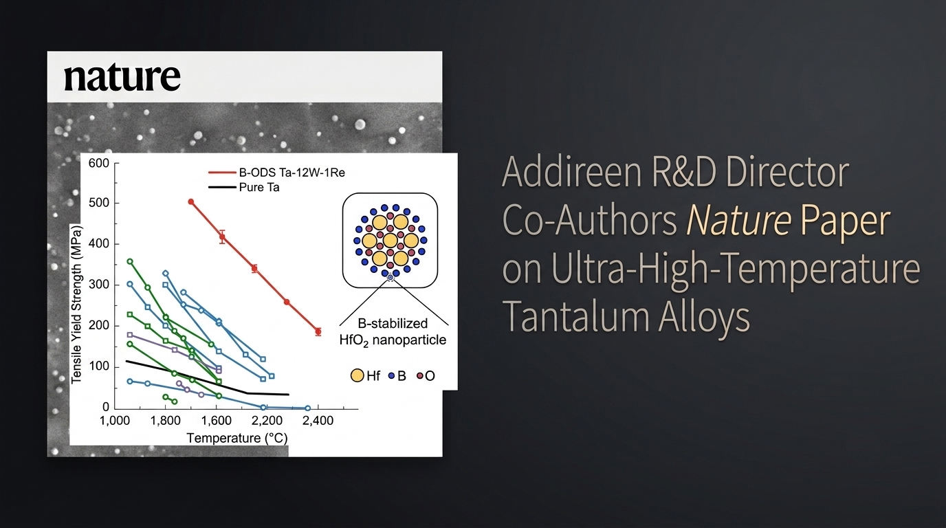 [Case Study] Addireen R&D Director Co-Authors Nature Paper on Ultra-High-Temperature Tantalum Alloys